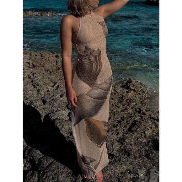 Halter Neck Bodycon Maxi Dress - Picture 5 of 5